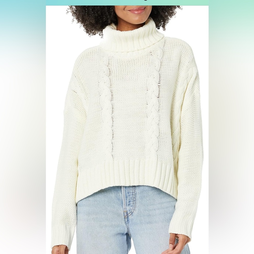 Calvin Klein Jeans large cable knit long sleeve turtleneck sweater